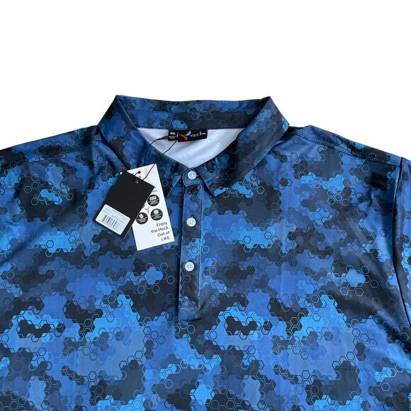 YATTA GOLF Men's Standout Performance Polo Shirts Golf Op Camo Size 4XL NEW - Picture 2 of 11